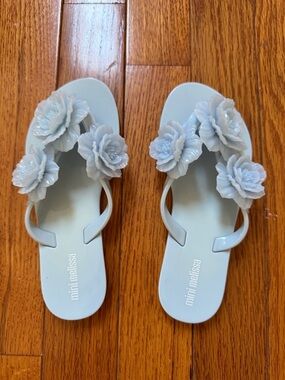 Mini Melissa Light Blue Mini Harmonic Floral Jelly Sandals size 11